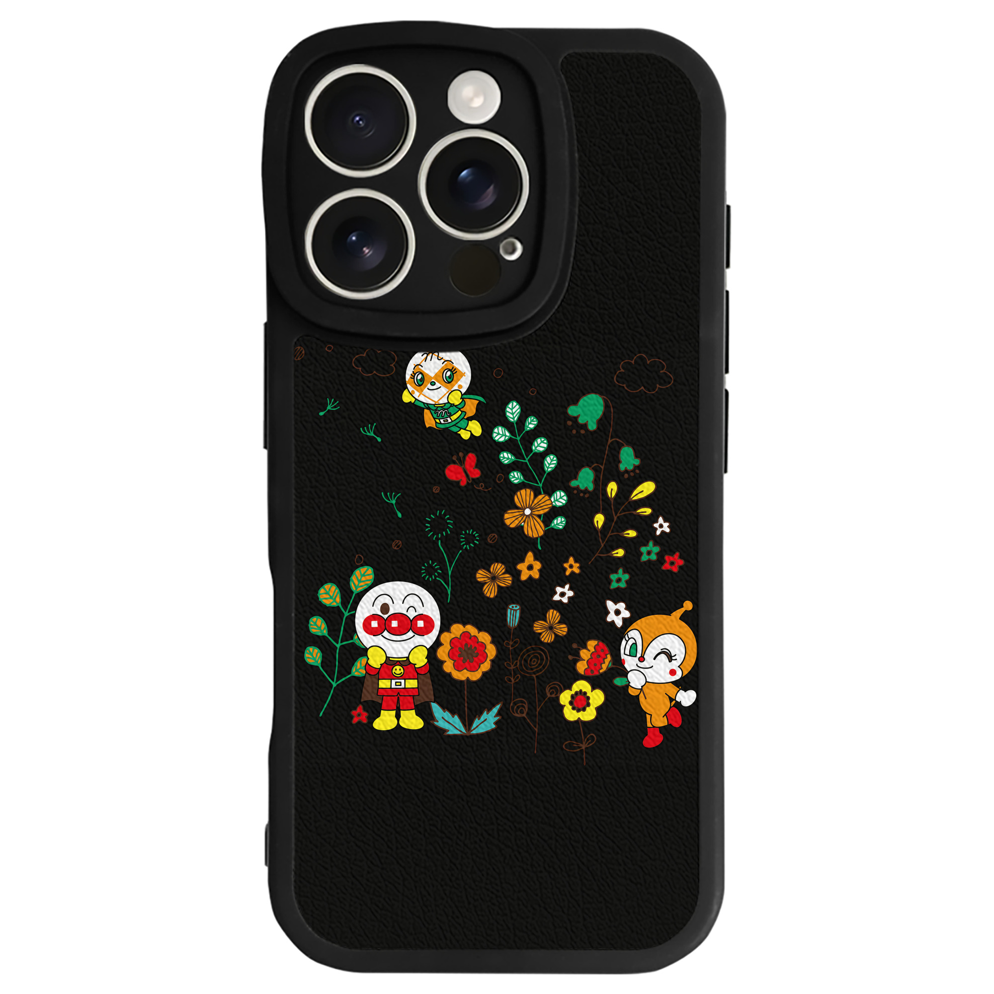 （画像用） アンパンマン Anpanman 【iPhone 16シリーズ対応】シリコンスマホケース（レザー調） 材質：シリコン